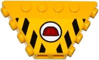 LEGO part Vehicle, Tipper End Flat without Pins with Red Construction Helmet in White Circle and Black and Yellow Danger Stripes Pattern (Sticker) - Set 60075 30022pb01