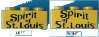 LEGO onderdeel Brick 2 x 3 with 'Spirit of St. Louis' Pattern on Both Sides (Stickers) - Sets 456-1 / 661-1 3002oldpb03