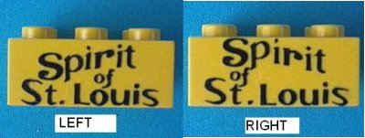 LEGO onderdeel Brick 2 x 3 with 'Spirit of St. Louis' Pattern on Both Sides (Stickers) - Sets 456-1 / 661-1 (3002oldpb03)