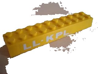 LEGO onderdeel Brick 2 x 10 with White 'LL-KPL' Pattern on Both Sides (Stickers) - Set 6697 (3006pb001)