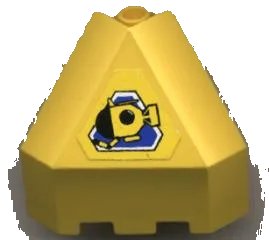 LEGO onderdeel Panel 3 x 3 x 3 Corner Convex with Submarine on Blue Triangle on Yellow Background Pattern (Sticker) - Sets 6442 / 6560 (30079pb05)