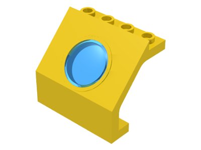 LEGO part Panel 4 x 3 x 3 with Trans-Light Blue Porthole (30080c01)