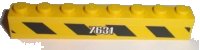 LEGO onderdeel Brick 1 x 8 with White '7631' and Black and Yellow Danger Stripes Pattern Model Left Side (Sticker) - Set 7631 3008pb106L
