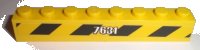 LEGO part Brick 1 x 8 with White '7631' and Black and Yellow Danger Stripes Pattern Model Right Side (Sticker) - Set 7631 3008pb106R