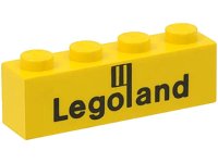 LEGO part Brick 1 x 4 with Black Legoland Logo Pattern 3010p30