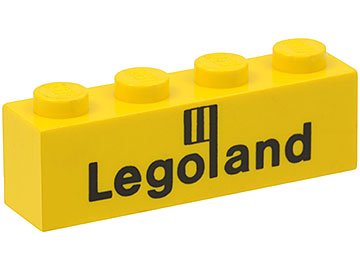 LEGO onderdeel Brick 1 x 4 with Black Legoland Logo Pattern (3010p30)