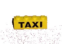 LEGO part Brick 1 x 4 with Black 'TAXI' Pattern 3010p45