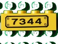 LEGO part Mattone 1 x 4 con Motivo '7344' Nero (Adesivo) - Set 7344 3010pb002