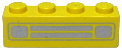 LEGO part Brick 1 x 4 with Car Grille Chrome Pattern (Surface Print) (3010pb035s)
