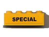 LEGO onderdeel Brick 1 x 4 with Black 'SPECIAL' Pattern (Sticker) - Set 7900 3010pb067