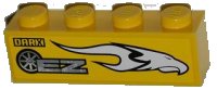 LEGO part Brique 1 x 4 with White Eagle Head, 'EZ' and 'DARX' Pattern Model Right Side (Sticker) - Set 8148 3010pb164R