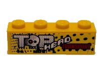 LEGO onderdeel Steen 1 x 4 met 'TOP HEAD TRANSPORT' Patroon (Sticker) - Set 9093 3010pb214