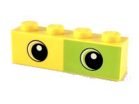 LEGO part Mattone 1 x 4 con motivo Rettangolo Lima Metà e Due Occhi 3010pb267