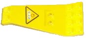 LEGO onderdeel Wing Plate Bi-level 8 x 4 and 2 x 3 1/3 Up with Black 'R.E.S.' and Red 'Q' on Yellow Triangle with Black Border Pattern (Sticker) - Set 6473 30118pb02
