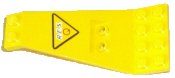 LEGO onderdeel Wing Plate Bi-level 8 x 4 and 2 x 3 1/3 Up with Black 'R.E.S.' and Red 'Q' on Yellow Triangle with Black Border Pattern (Sticker) - Set 6473 (30118pb02)