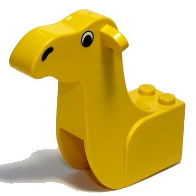 LEGO onderdeel Camel Head Brick with Black Eyes and Nostrils Pattern (30143px1)