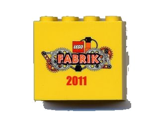 LEGO onderdeel Brick 2 x 4 x 3 with LEGO Fabrik 2011 Pattern (30144pb095)