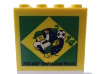 LEGO part Brick 2 x 4 x 3 with Legoland Deutschland Resort 2014 World Cup Brazil Pattern 30144pb153