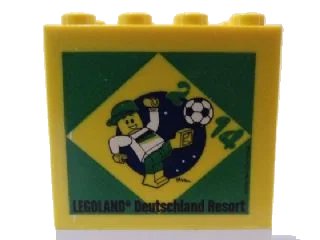 LEGO onderdeel Brick 2 x 4 x 3 with Legoland Deutschland Resort 2014 World Cup Brazil Pattern (30144pb153)