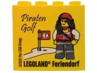 LEGO onderdeel Brick 2 x 4 x 3 with Piraten Golf LEGOLAND Feriendorf Pattern (2020 Version) 30144pb314