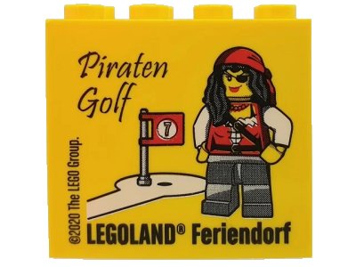 LEGO onderdeel Brick 2 x 4 x 3 with Piraten Golf LEGOLAND Feriendorf Pattern (2020 Version) (30144pb314)
