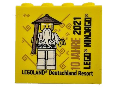 LEGO onderdeel Brick 2 x 4 x 3 with 10 JAHRE 2021 LEGO NINJAGO LEGOLAND Deutschland Resort Pattern (30144pb334)