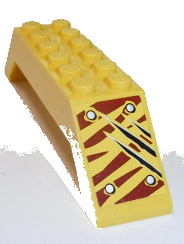 LEGO onderdeel Slope 45 10 x 2 x 2 Double with 4 Rivets and 3 Claw Scratch Marks on Dark Red Tiger Stripes Pattern Model Right Side Back (Sticker) - Set 5885 (30180pb14R)