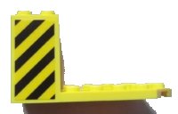 LEGO part Cockpit 7 x 4 x 3 with Black and Yellow Danger Stripes Pattern on Both Sides (Stickers) - Set 7249 30250pb02