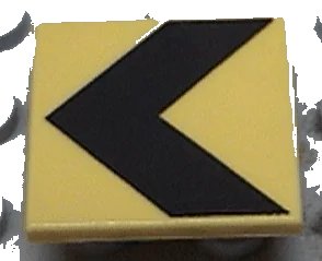LEGO onderdeel Road Sign 2 x 2 Square with Clip with Black Chevron Pattern (Printed) (30258pb001)