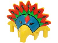 LEGO onderdeel Minifigure, Headgear Headdress Jungle with Colored Feather Pattern (Achu) 30276px1