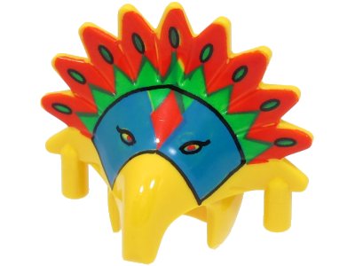 LEGO onderdeel Minifigure, Headgear Headdress Jungle with Colored Feather Pattern (Achu) (30276px1)