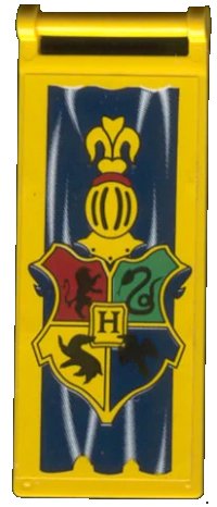 LEGO onderdeel Vlag 7 x 3 met Balk Handvat met HP Zweinstein Wapen Patroon (Sticker) - Set 4733 30292pb005