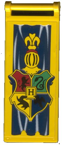 LEGO onderdeel Vlag 7 x 3 met Balk Handvat met HP Zweinstein Wapen Patroon (Sticker) - Set 4733 (30292pb005)