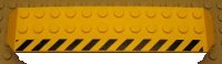LEGO part Arch 2 x 14 x 2 1/3 with Black and Yellow Danger Stripes Pattern Model Left Side (Sticker) - Set 7900 30296pb02L