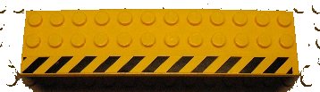 LEGO onderdeel Arch 2 x 14 x 2 1/3 with Black and Yellow Danger Stripes Pattern Model Left Side (Sticker) - Set 7900 (30296pb02L)