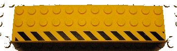 LEGO part Arch 2 x 14 x 2 1/3 with Black and Yellow Danger Stripes Pattern Model Right Side (Sticker) - Set 7900 (30296pb02R)