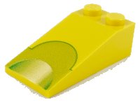 LEGO onderdeel Slope 18 4 x 2 with Lime Semicircle Pattern 30363px2