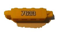 LEGO part Hinge Brick 1 x 4 Locking, 9 Teeth with '7633' Pattern on Both Sides (Stickers) - Set 7633 30387pb003