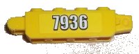 LEGO part Hinge Brick 1 x 4 Locking, 9 Teeth with '7936' Pattern on Both Sides (Stickers) - Set 7936 30387pb005