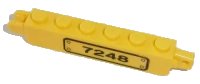 LEGO part Hinge Brick 1 x 6 Locking, 9 Teeth with Black '7248' on Transparent Background Pattern Model Right Side (Sticker) - Set 7248 30388pb001Ra