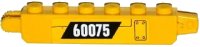 LEGO part Hinge Brick 1 x 6 Locking, 9 Teeth with Panel and White '60075' on Black Parallelogram Pattern Model Left Side (Sticker) - Set 60075 30388pb010L