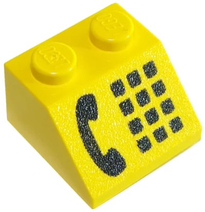 LEGO onderdeel Slope 45 2 x 2 with Black Phone Receiver and Buttons Pattern (3039p11)