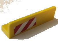 LEGO part Panel 1 x 4 x 1 with Red and White Danger Stripes Pattern Left (Sticker) - Set 60022 30413pb060l