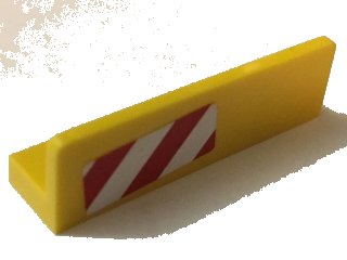 LEGO part Panel 1 x 4 x 1 with Red and White Danger Stripes Pattern Left (Sticker) - Set 60022 (30413pb060l)