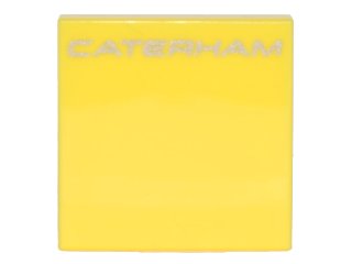 LEGO part Tile 2 x 2 with Silver 'CATERHAM' Pattern (3068pb1021)