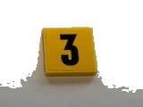 LEGO part Piastrella 2 x 2 con Numero Nero 3 su Sfondo Giallo Disegno (Adesivo) - Set 60110 3068pb1257