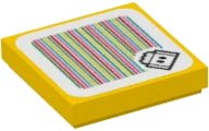 LEGO onderdeel Tile 2 x 2 with Super Mario Scanner Code Lava Bubble Pattern (Sticker) - Set 71376 (3068pb1410)