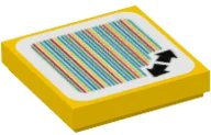LEGO onderdeel Tile 2 x 2 with Super Mario Scanner Code Double Arrows Pattern (Sticker) - Set 71383 (3068pb1502)