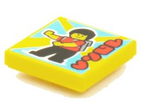 LEGO part Azulejo 2 x 2 with BeatBit Album Cover - Minifigure with Backpack Dancing Pattern 3068pb1557