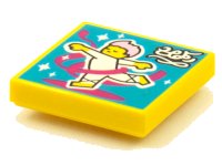 LEGO part Carreau 2 x 2 avec BeatBit Album Cover - Ballet Dancer with Magenta Streamer Pattern 3068pb1604